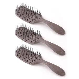 Umai Eco-Friendly Hair Brush for Women & Men | Coffee Aroma Infused | Detangling, For Wet or Dry Hair & All Hair Types | Therapeutic | Biodegradable Material |Cruelty-Free|Natural|Vegan (Pack of 3)