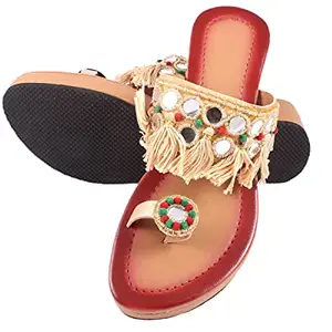 AMAZING TRADERS Women Olive Mirror Mota Arba Singal Step Round Nuth Shabe Synthetic Leather Flats
