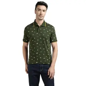Royal Enfield Heritage AOP Polo T Shirt (Size: M)-TSS250053-OLIVE