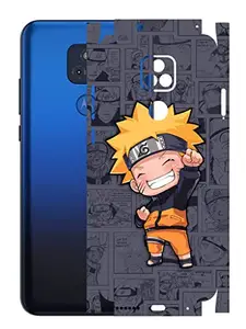 AtOdds - Moto G Play 2021 Mobile Back Skin Rear Screen Guard Protector Film Wrap (Coverage - Back+Camera+Sides) (Naruto)