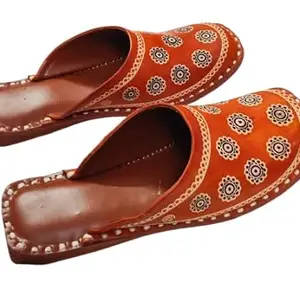 Women's Ethnic Footwear – Traditional Flats | Jaipuri Mojaris | Stylish Chappals for Women (brown, UK Footwear Size System, Adult, Women, Numeric, Medium, 8)