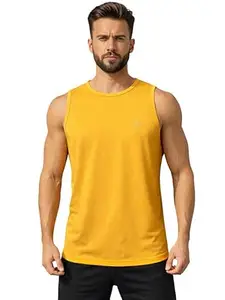 CHKOKKO Tank Tops Sleeveless T-Shirt for Men Gym Wear Vest Solid Stylish Round Neck Running Sando for Sports Workout Fitness & Casual or Beach Wear
