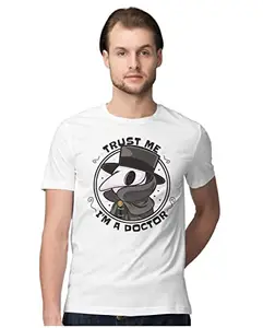 Men's Regular Fit T-Shirt Trust Me, I'm A Doctor 100% Cotton T-Shirt White; _PLAGUEDR-White XL Men Round_bz