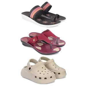 Women's Comfortable Sandal,Casual Lightweight Sandal for Everyday Wear | CL-(COMBO-3)-1992-1974-OO1-7-EURO-38