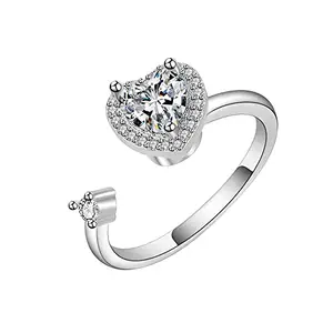 MYKI Delicate grandeur Rotating Heart Ring For Women & Girls
