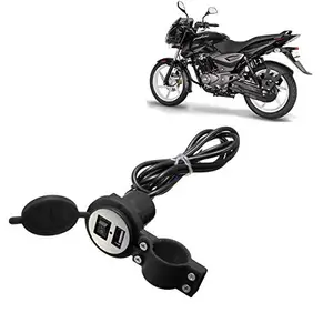 AutokraftZ Black Waterproof Phone Adapter Stand Usb Battery Charger For Bike/Cycle Handle with Switch Bajaj Pulsar 150 Dts-I