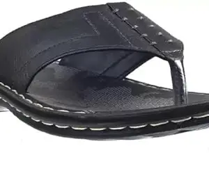 Khadim's Men Solid Black Slippers (Black,06)