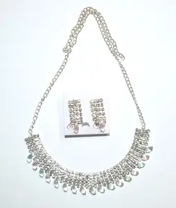 Vaish Accessory Pink and Green Fashion Necklace Jewellery Set for Women and Girls Latest Stylish Design