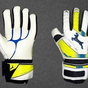 Microtics LG-001 Stylish Soccer Gloves with Excellent Grip & Control | Latex Material | Dual Design Wide Wristband | Breathable Goalkeeping Gloves (9)