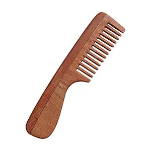 AATIRA Hand Made Neem Wood Comb For Anti Dandruff And Control Hair Fall Neem Wood Comb For Men And Women Brown
