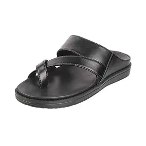 Mochi Mens Leather Black Slippers (Size (9 UK (43 EU))
