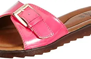 Feetful Women's Pink Fashion Slippers-4 UK (571-35)