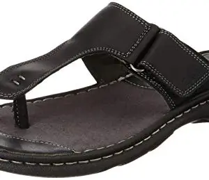 Clarks Men's Tolleson Coast Black Leather Flip-Flop-9 Kids UK (26149888)