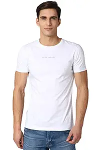 Peter England Men's Slim Fit T-Shirt (PJKCPSNF606889_White