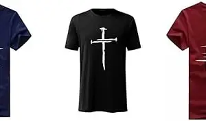 Attitude Start of Fashion Printed Men Round Neck Maroon, Blue, Black T-Shirt (XL) (Talwar_Blk&Square Lines_Mar_Nav_XL.)