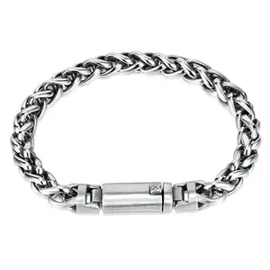 Peora Silver Plated Link Bracelet Stylish Fashion Jewellery Gift for Men