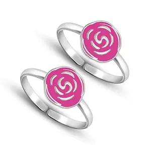 Amazon Brand - Anarva Women's Toe Ring in 925 Sterling Silver BIS Hallmarked Flower