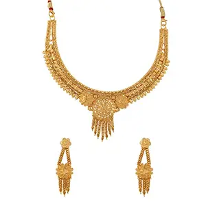 JILL FASHION Gold Plated Necklace Set for Women &Girls (Durga)