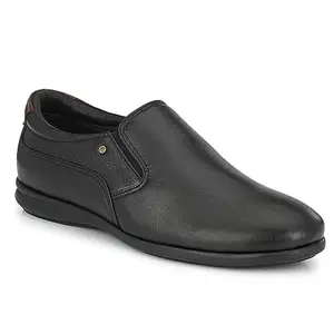egoss Mens Black Premium Geniune Leather Slip On Formal Shoes-227013- Black_9