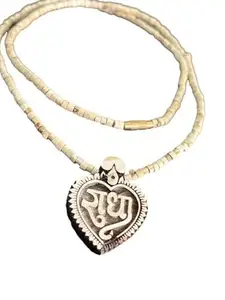 Original Tulsi Mala Necklace with Heart Pendant, Traditional Design