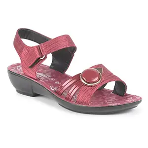 Aqualite Women PL-591 Sandal, Black/Cherry, 6 UK/India