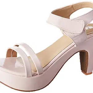 Elle Women's Heel Sandals, Pink, 6