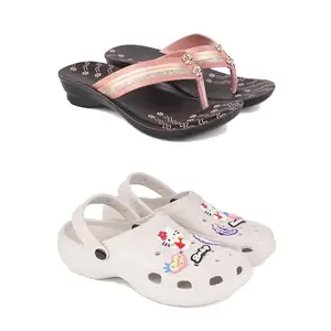 Stylish Heeled Sandals for Women/Comfortable & Lightweight, Daily Wear S_(Combo 2)-1956-O10-8-EURO-39