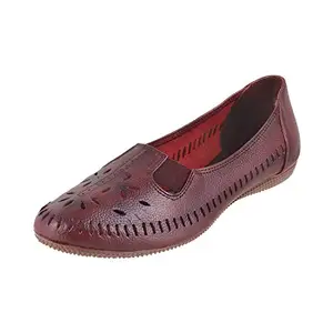 Metro Womens Leather Maron Ballerinas (Size (3 UK (36 EU))