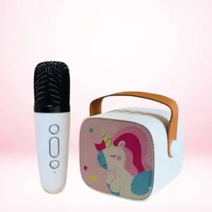 Toyrush Premium Karaoke Machine For Kids, Portable Bluetooth Speaker With Wireless Microphone (Unicorn)