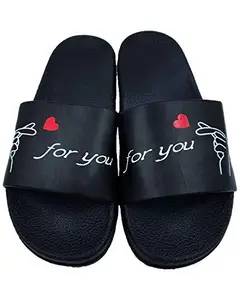 Pampy Angel 1Col Chutki Women's Flip Flops Slides Back Open Household Comfortable Slippers Black,37 (Euro)
