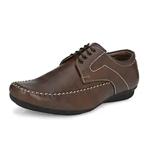 JOHN KARSUN Brown Faux Leather Men Derby Shoes Formal - 9 UK