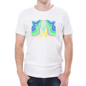hippie shippie.com HippieShippie Unisex Cotton Regular Fit Half Slevees Rainbow Graphic Printed Casual T-Shirt with Cool and Funky Design for Parties, Gym, Sports, Travelling (RB_7XL_White)