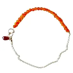 RRJEWELZ Carnelian Bracelet for Men & Women – 3mm Round Smooth Orange Beads – 7 inch adjustable with Silver Plated Clasp – Healing, Fashion, Gift, Spiritual, Yoga|LCBR_RR_01874