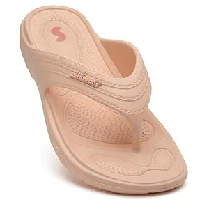 SOLETHREADS Ortho ELITE | Durable | Sturdy | Light | Comfortable | Shock Absorbent | Slippers | Flip Flops for Women | PINK | 7UK