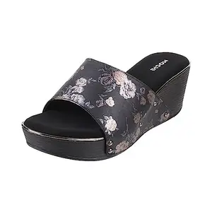 Mochi Women Black Wegde Heel Fashion Sandal UK/3 EU/36 (34-93)