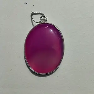 DEV HERBALS Natural SULEMANI Pink HAKIK Pendant/Oval/Pink/Unisex/for Prosperity, Success, Health/Pendant by GOYAM MERCHANDO