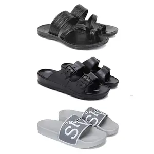DRACKFOOT Men's Sandals | Lightweight Wear| Stylish & Easy to Wear For Men'S GRT-SAN-(COMBO-3)-3152-3115-1589-8