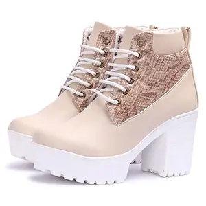 FASHIMO Boots for Women & Girls | For Casual, Outdoor, Party and Holidays | High Top | Trendy, Comfortable, Slip On Boots PK1-Cream-39