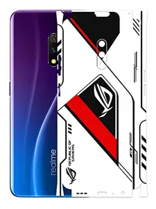 AtOdds - Realme X Mobile Back Skin Rear Screen Guard Protector Film Wrap (Coverage - Back+Camera+Sides) (Rog Red)