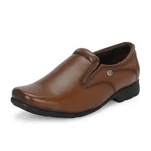HITZ Men's Brown Leather Slip-On Comfort Shoes - 6