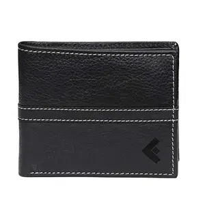 Fustaan Men Black Casual Compact Slim Genuine Leather Wallet