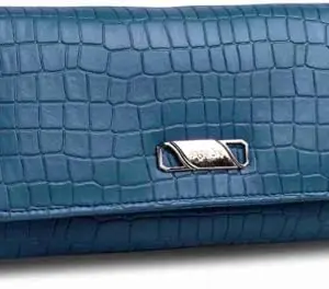 FANON Faux Leather Wallet for Women Blue Color…