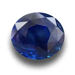 Gemscom 7.25 Ratti - 6.59 Carat Ceylon Mined Blue Sapphire (Neelam) Natural and Lab-Certified Gemstone for Men and Women Ring Pendant