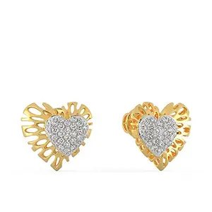 Malabar Gold & Diamonds BIS Hallmark (750) 18k Rose diamond Earring for Women, Studs earring