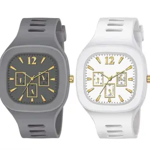 Attractice Analog Square Dial Watchs for Men(SR-180) AT-1801(Pack of-2)