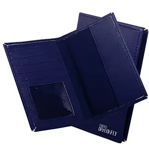GREEN DRAGONFLY® RFID Protected PU Leather Blue Passport Holder|Wallets|Business Card Holders|Debit Card Holder for Men and Women