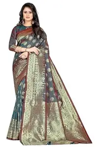 Shasmi Women's Banarasi Saree Pure Kanjivaram Silk Saree Soft new ladies 2026 Design Wear Pattu Sarees Latest Cotton Party Sari collections With Blouse Piece for Wedding sadi (PARI S-2)
