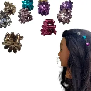 THE GLAM NIYATI Tiny Hair Clip for Multiple Hair Styling | Hair Claws Accessories for Kids Baby Girls and Women's Multicolor (Metalic color)