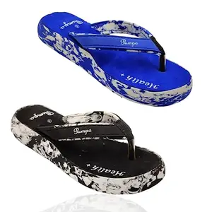UA01 BLK BLUE "PUMPA Doctor Soft Stylish Black and Blue Soft Padded Chappal for Men" (BLACK BLUE, numeric_4)