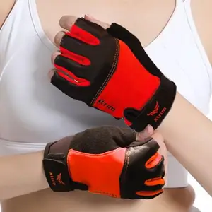 XTRIM Starlet Gym Gloves for Women with Wrist Support, Made by Women, Pullers, Quick and Easy Workout for Women, Weightlifting Gloves for Gym Workout and Training Exercise (Red), One Size
